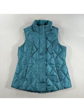 Eddie Bauer Womens Small Premium Goose Lodge Down Vest Green